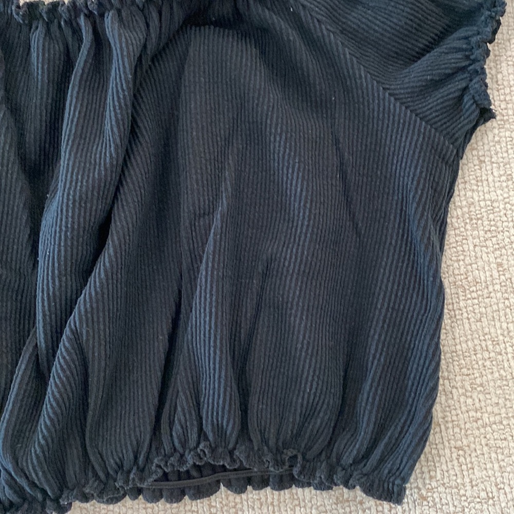 Wild Fable Black Ribbed Crop Top - Picture 3 of 6